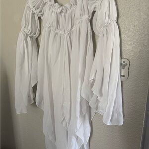 White Off-Shoulder Flowy sheer top